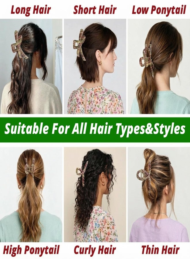 VinBee 2PCS Christmas Claw Clips,Cute Checkered Christmas Hair Claw Clips for Women,Thick Hair Clips Holiday Accessories,Holiday Gifts for Girls - Image 4