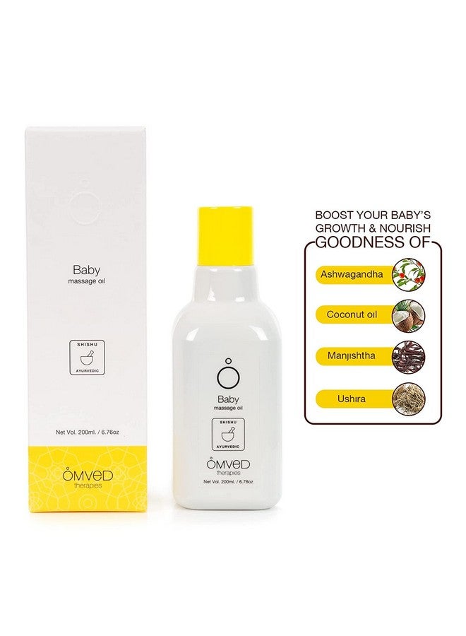 Omved Shishu Vegan Ayurvedic Baby Massage Oil With Ashwagandha Root, Manjistha, Vetiver, Coconut And Almond Oil 200 Ml - Image 3
