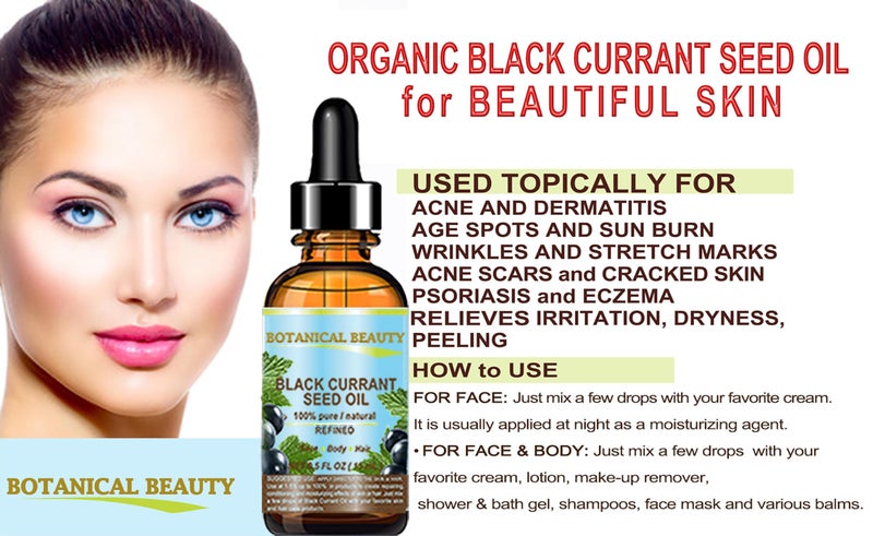 Botanical Beauty BLACK CURRANT SEED OIL 100% Pure Natural Undiluted Refined Cold Pressed Carrier Oil for Skin, Hair, Lip and Nail Care (2 Fl Oz) - Image 4