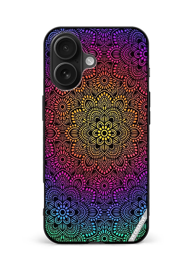 Protective Case Cover For Apple iPhone 16 Mandala Design Multicolour
