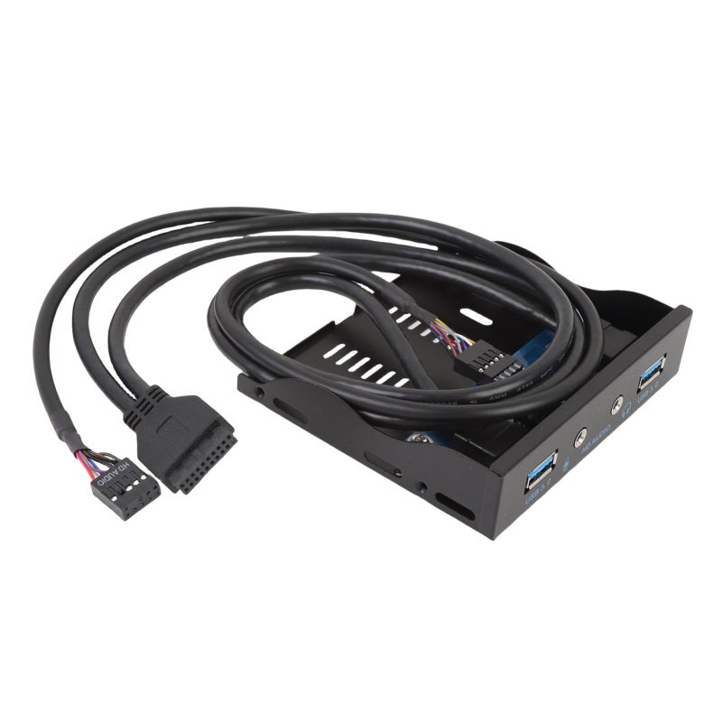 لوحة أمامية USB 3.0: سوداء مقاس 3.5 بوصة، نقل سريع، تحويل 19 سلك إلى USB - متعددة الوظائف، لوحة صوت عالي الوضوح لترقية غلاف الكمبيوتر، إعداد الكمبيوتر - Image 2