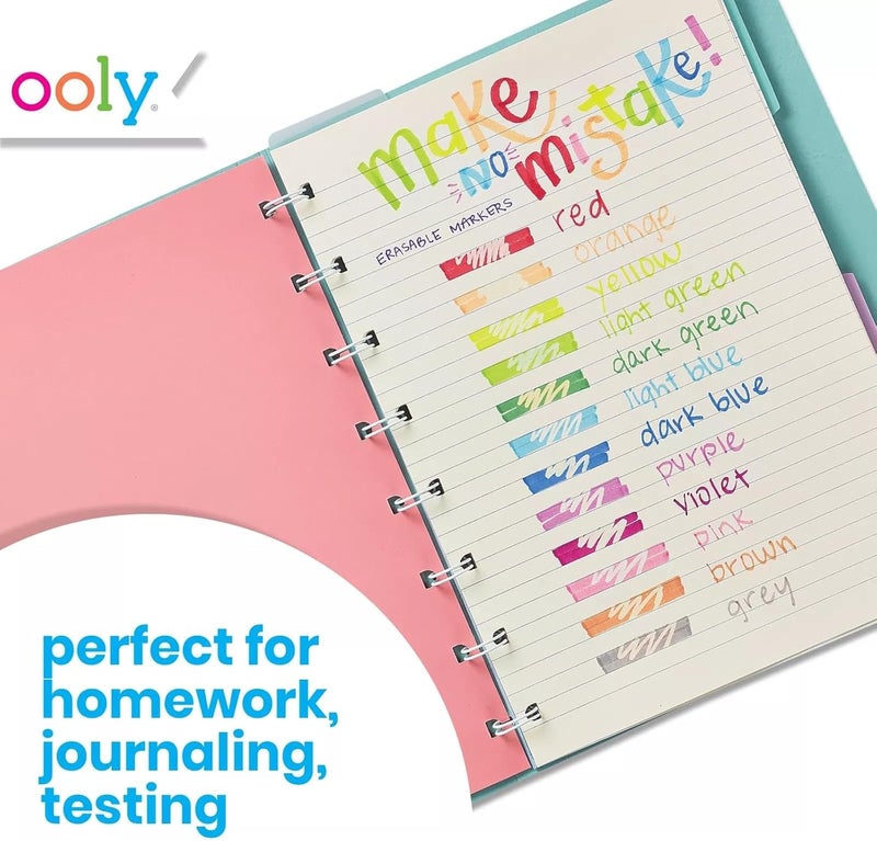 Ooly Make No Mistake Erasable Markers, 12 Stress and Mess Free Marker Pack You Can Erase, Drawing & Coloring Pens for Kids and Adults, Colorful Supplies for Any Arts & Crafts - Image 5