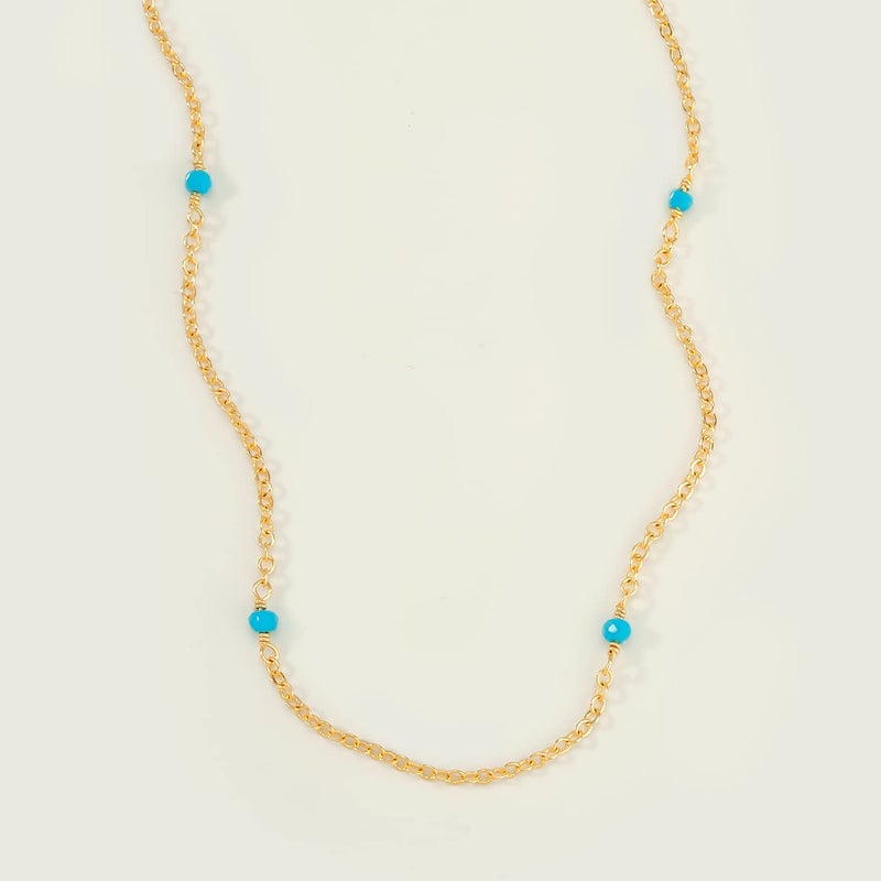 MEVECCO Anklet for Women Gold Turquoise Bead Wire Wrapped Station Chain 14K Gold Plated Dainty Boho Beach Summer Simple Foot Jewelry Ankle Bracelet - Image 3