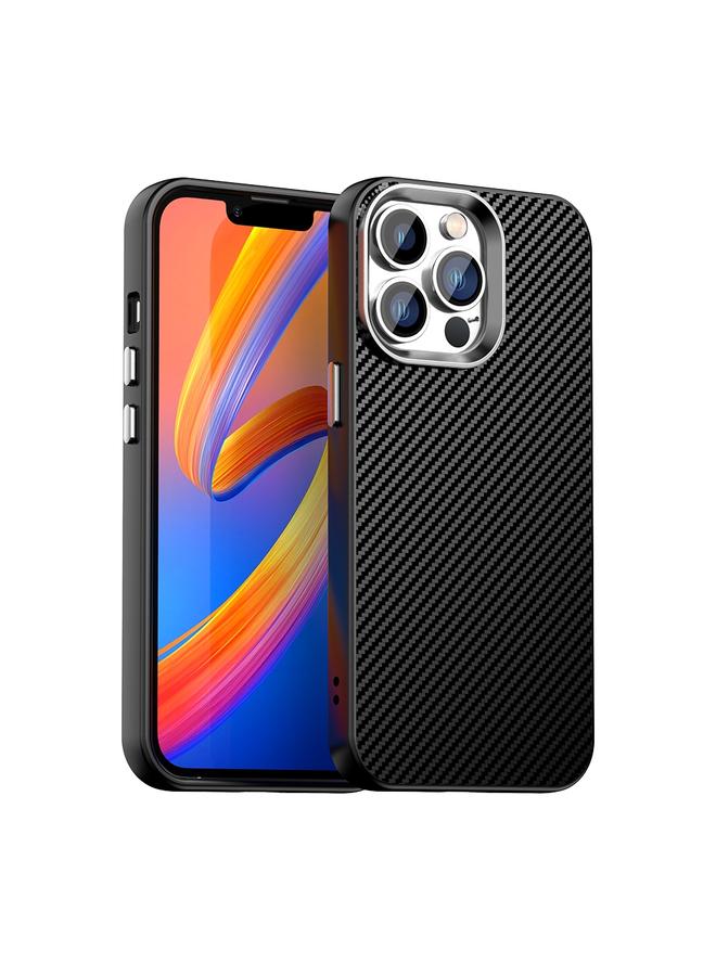 جراب هاتف IMD من ألياف الكربون لهاتف iPhone 14 Pro Max (أسود)