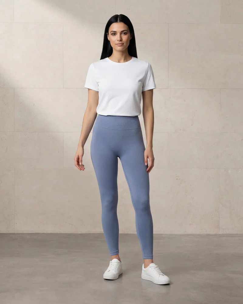 Redtag Women Mint Seamless Crop Leggings