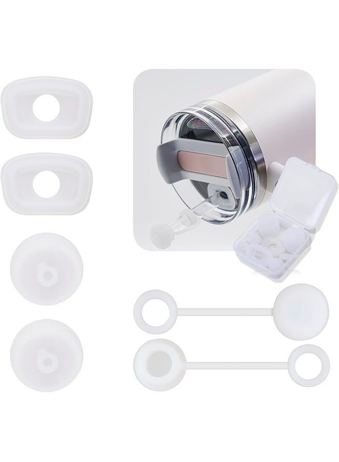 Spill Stopper for Stanley Cup 40oz 30oz Tumbler with Handle Quencher Accessories, Include Reusable Straw Cover, Leak Stopper and Spill Plug Lid, 6pcs (2.0, Clear) - Image 1