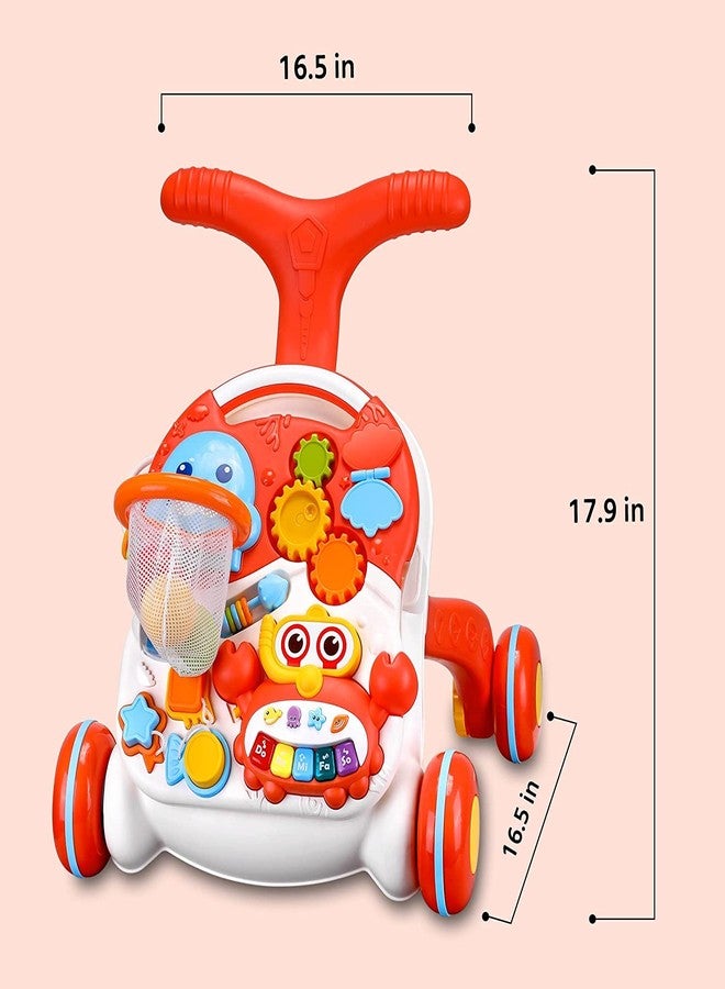 Mokshith Sit to Stand Baby Learning Walker with Wheels, Activity Walker, 2 in 1 Baby Push Walkers and Activity Center, Musical Walking Toys, Walker for Boy Girl - Image 3
