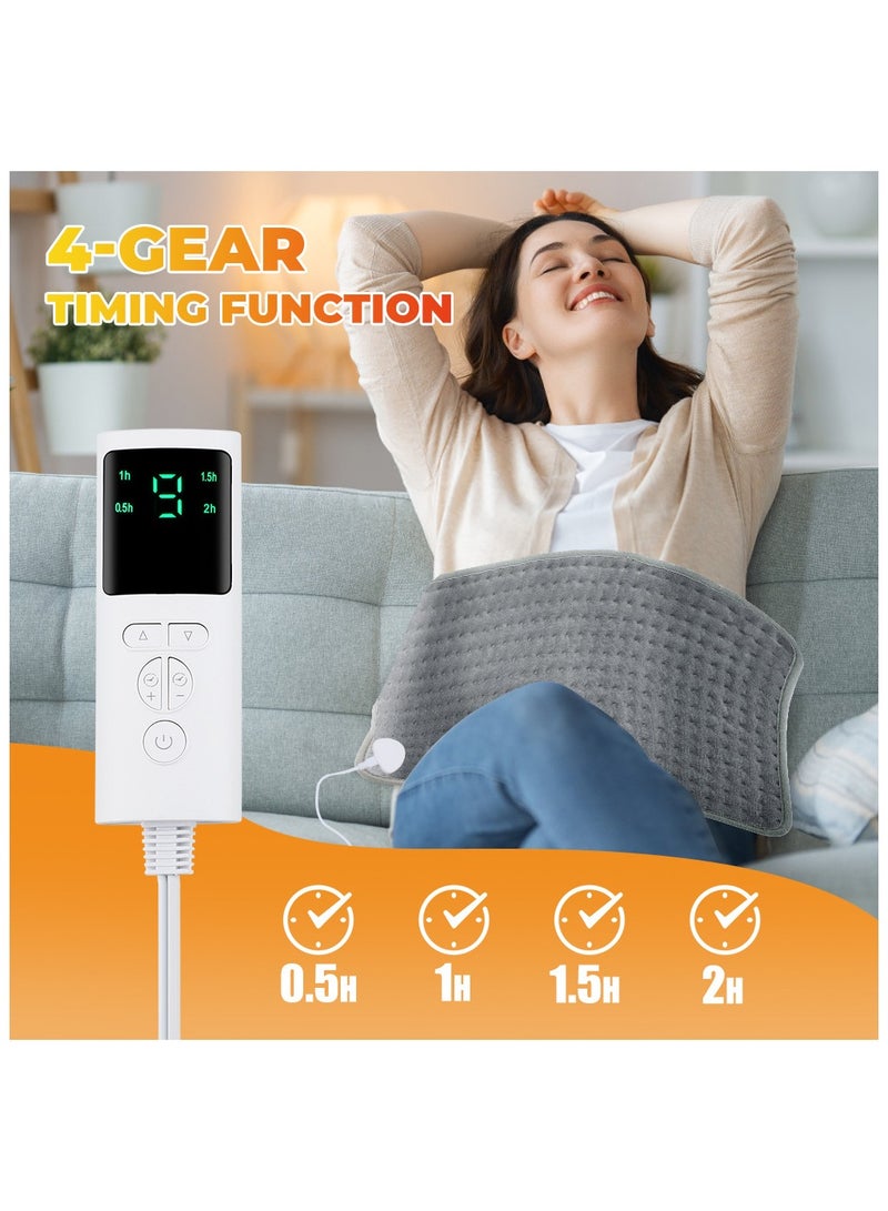 Electrical Heating Blanket, Technical Heating Pad, Electric Heating Pad for Back Pain, Relieving Spasm, Heating Pad Electric Blanket Physical Treatment, With Multiple Heat Settings, Timer Options, Automatic Turn Off Function (12 x 24-inch Heating Pad), Machine Washable - Image 4