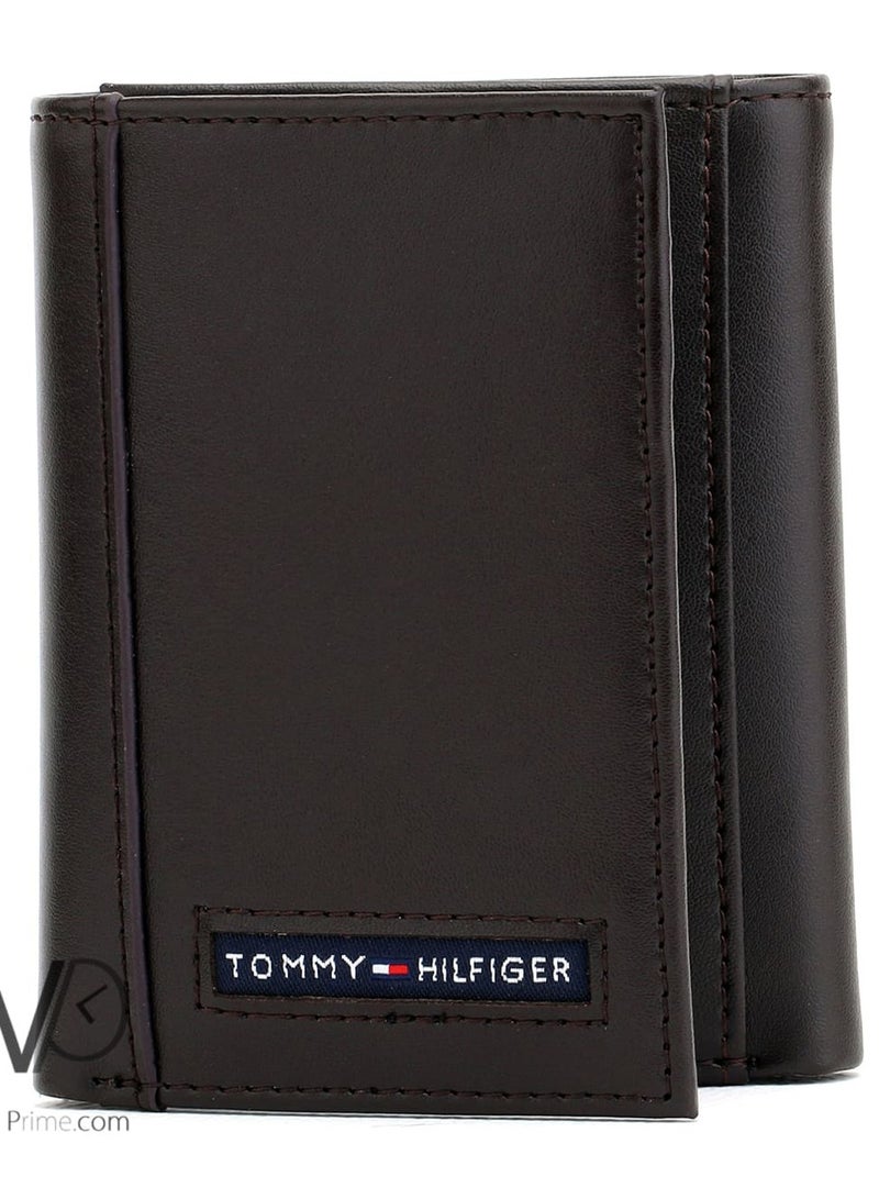 Tommy Icons محفظة تومي هيلفيغر فليب للرجال من الجلد البني - Image 2