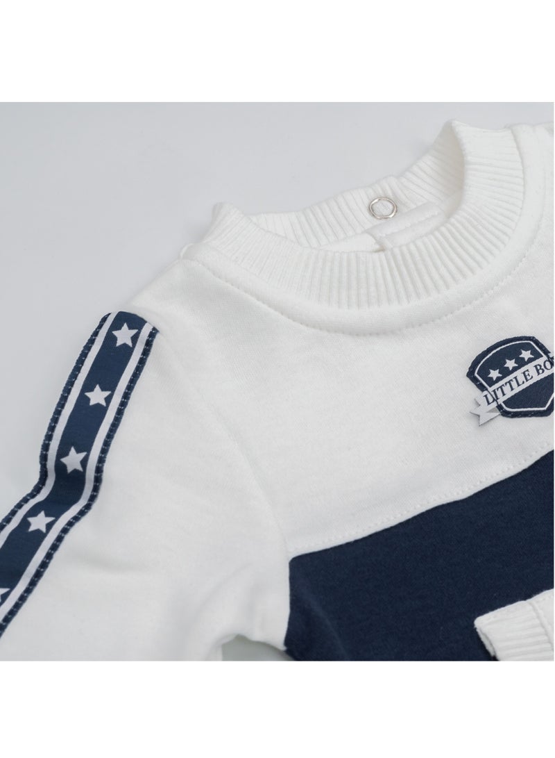 MOON 100% Cotton Sleepsuit 1-3M Blue - Navy Sports - Image 4