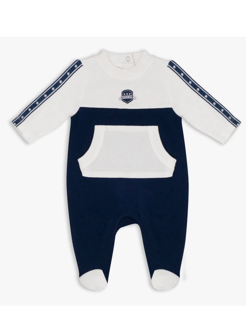 MOON 100% Cotton Sleepsuit 1-3M Blue - Navy Sports - Image 1