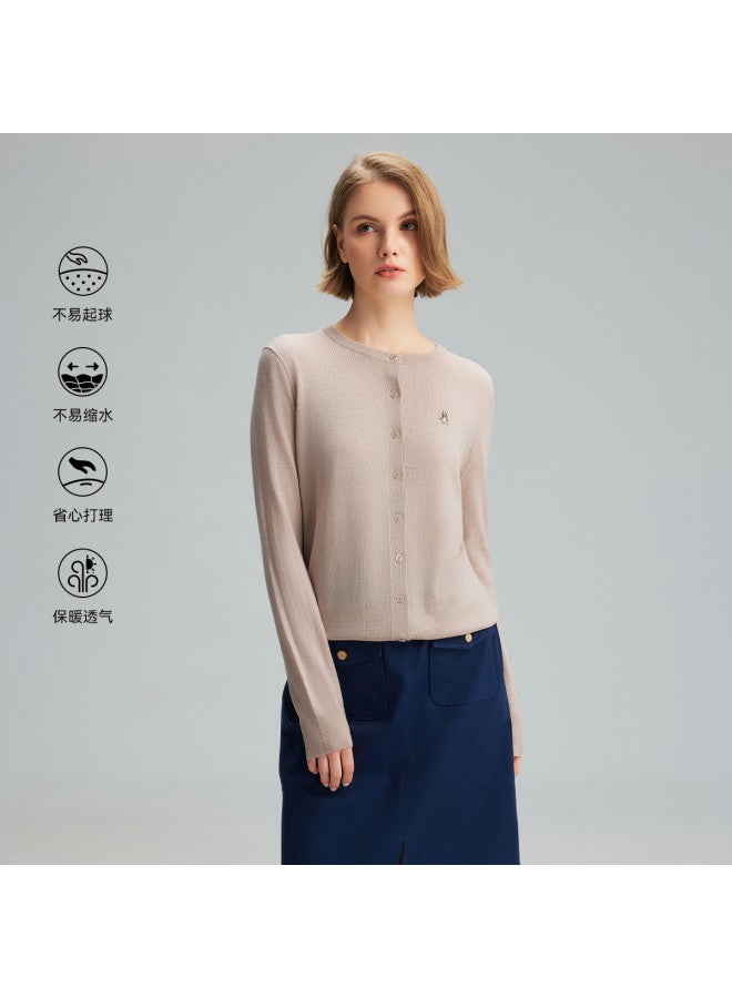 Hush Puppies New Year's Style Lightweight Round Neck Cardigan Women's Knitwear Winter Wool Base Layer Delicate Elegant Temperament Inner Wear - Image 2