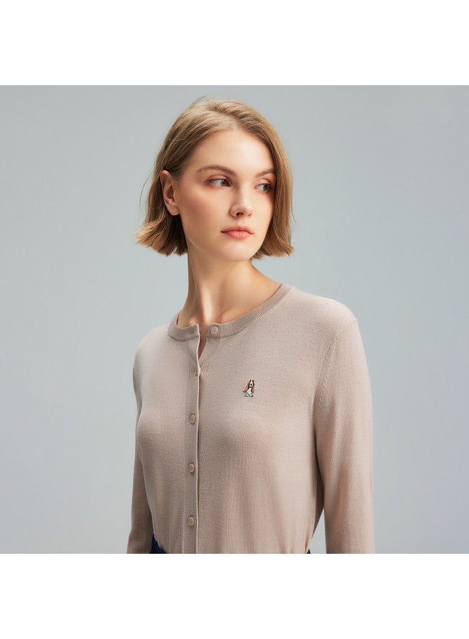 Hush Puppies New Year's Style Lightweight Round Neck Cardigan Women's Knitwear Winter Wool Base Layer Delicate Elegant Temperament Inner Wear - Image 3