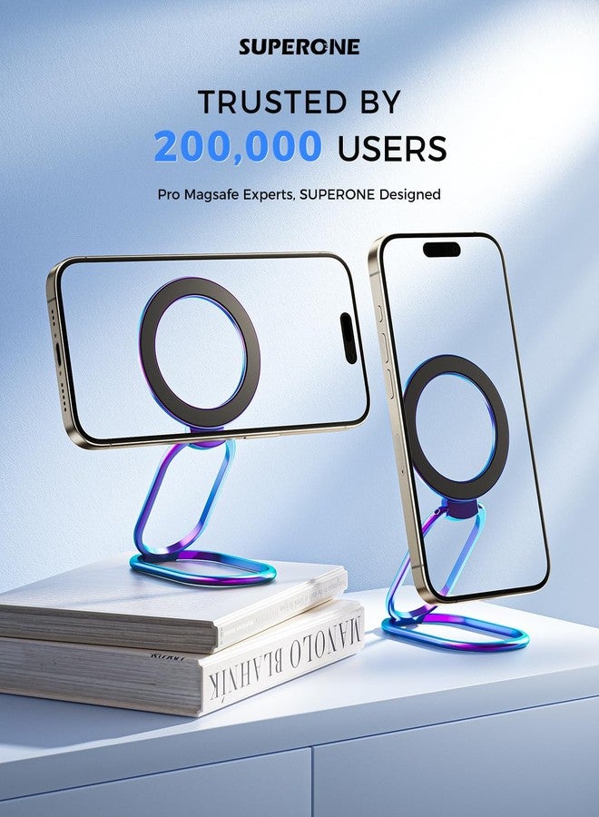 SUPERONE [2025 Upgraded] Mag Safe Phone Ring Holder, Adjustable Magnetic Kickstand & Removable Phone Grip Compatible with Wireless Charging Only for iPhone 17 & 16 & 15 & 14 & 13 Series (Colorful) - Image 2