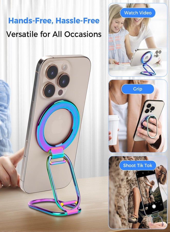 SUPERONE [2025 Upgraded] Mag Safe Phone Ring Holder, Adjustable Magnetic Kickstand & Removable Phone Grip Compatible with Wireless Charging Only for iPhone 17 & 16 & 15 & 14 & 13 Series (Colorful) - Image 3