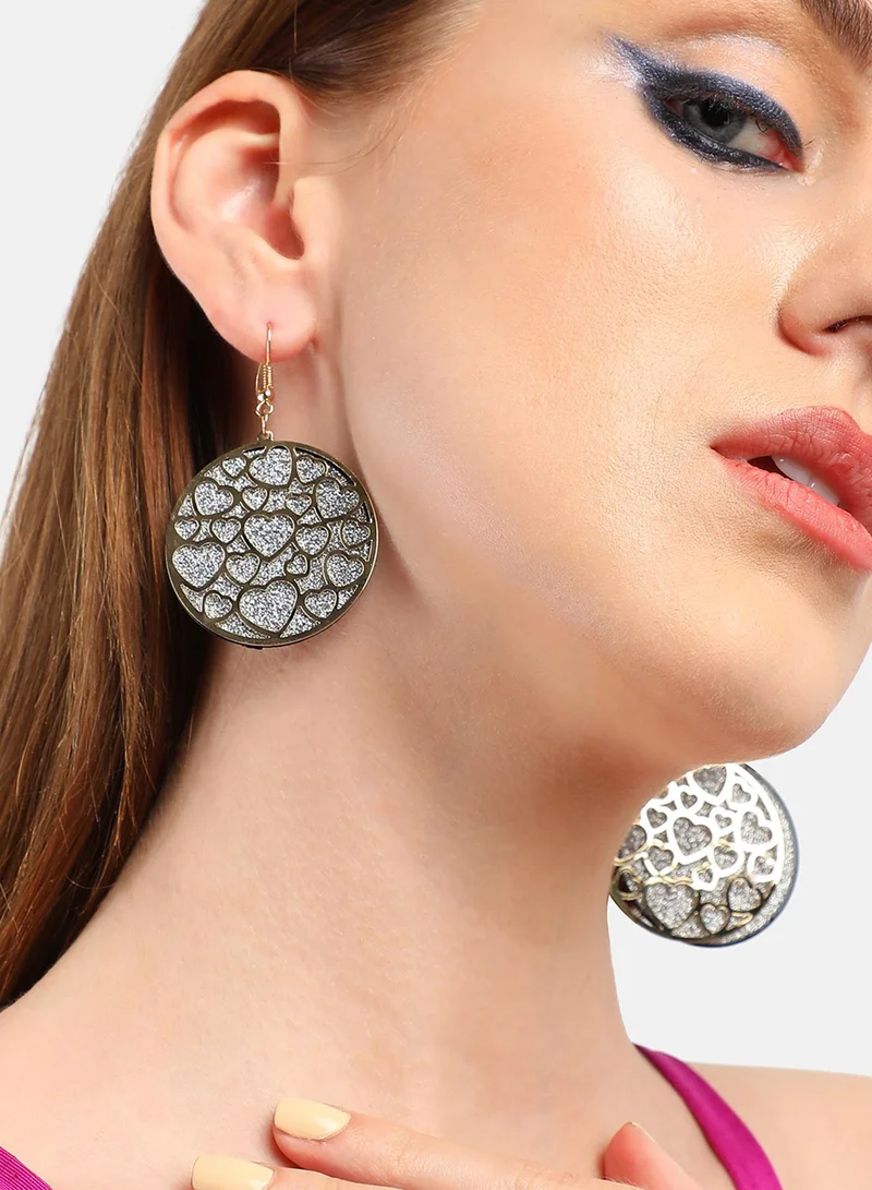 سوهي قرط متدلي من الحجر مصمم للحفلات مطلي بالذهب