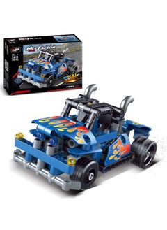 Diku Building Block Technology Mechanical Width Special GT Pull Back Function Assembled Formula Racing Model Boy Toy Gift-Color:3815/Wild Racing Blue Pickup Truck