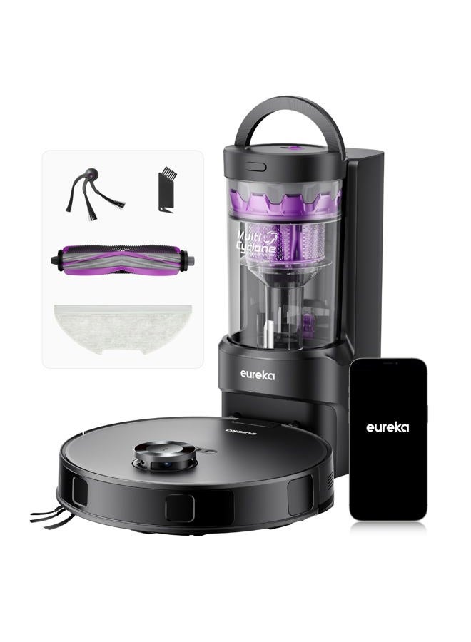 Eureka E20 Evo Plus Robot Vacuum and Mop Combo, 10,000Pa Suction Robot Vacuum Cleaner Bagless Self-Emptying Station, 45-Day Capacity Anti-Hair-Tangling Side Brush Mop Lifting App Control LiDAR Nav - Image 1