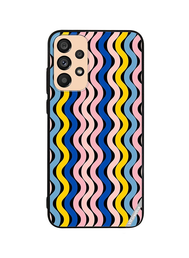 VR CREATIVE Protective Case Cover For Samsung Galaxy A33 5G Retro Vintage Waves Groove Design Multicolour - Image 1