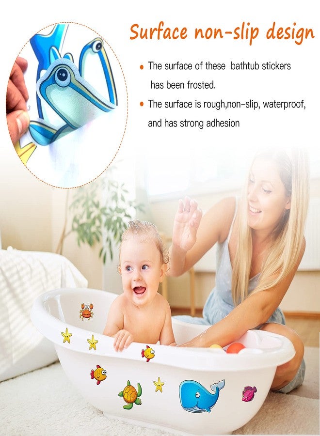TESWEY 24PCS Non Slip Bathtub Stickers, Marine Life Cartoon Bath Tub Stickers, PVC Matte Anti-Slip Appliques for Kid's Room, Bathroom, Floor, Shower Surfaces - Image 3