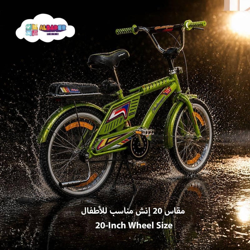ALBADER Rambo 20 Inch Kids Bicycle, Indonesian Style Single Speed Bike with Durable Steel Frame, Front & Rear Caliper Brakes, Rear Passenger Seat, Whitewall Tires, Sport Bicycle - Image 4