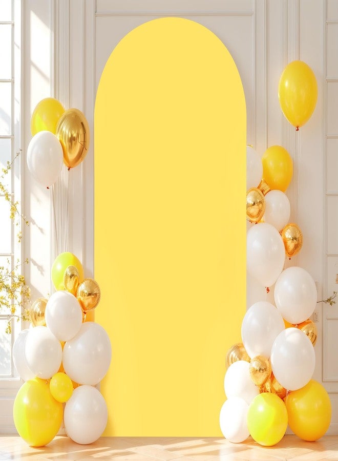Shillance 6.6FT Yellow Wedding Arch Backdrop Cover Spandex Fitted Arch Covers Stretchy Backdrop Round Top Chiara Backdrop Cover for Birthday Party Ceremony Banquet Decoration - Image 1