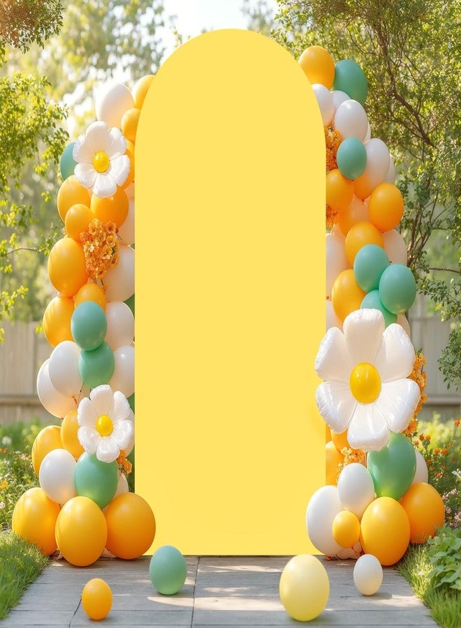 Shillance 6.6FT Yellow Wedding Arch Backdrop Cover Spandex Fitted Arch Covers Stretchy Backdrop Round Top Chiara Backdrop Cover for Birthday Party Ceremony Banquet Decoration - Image 4