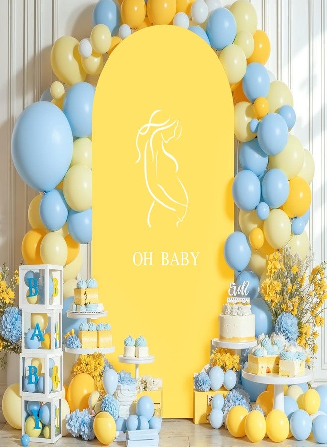 Shillance 6.6FT Yellow Wedding Arch Backdrop Cover Spandex Fitted Arch Covers Stretchy Backdrop Round Top Chiara Backdrop Cover for Birthday Party Ceremony Banquet Decoration - Image 5