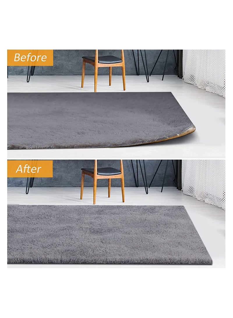 SYOSI Rug Gripper Rug Tape 12 Pcs Double Sided Anti Curling Non Slip Reusable Rug Pad Rug Grippers for Hardwood Floors, Carpets, Floor Mats in Place & Make Corner Flat and Easily Peel Off - Image 5