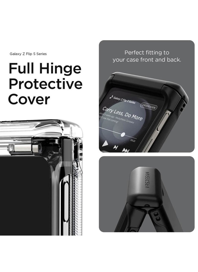 VRS Design Terra Guard Modern Go Z Flip 5 Case Cover Wallet with [Hinge Protection] and [2 Card Holder] Slot - Crystal Clear  - Image 3