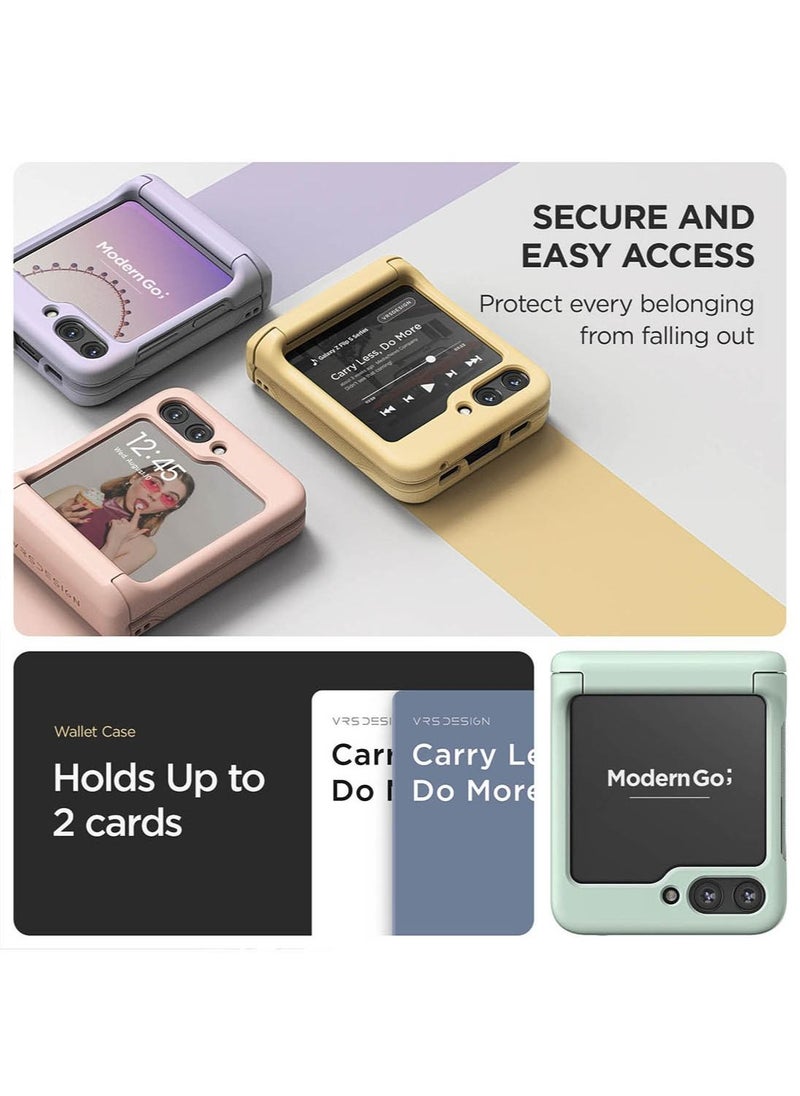 VRS Design Terra Guard Modern Go Z Flip 5 Case Cover Wallet with [Hinge Protection] and [2 Card Holder] Slot - Crystal Clear  - Image 4