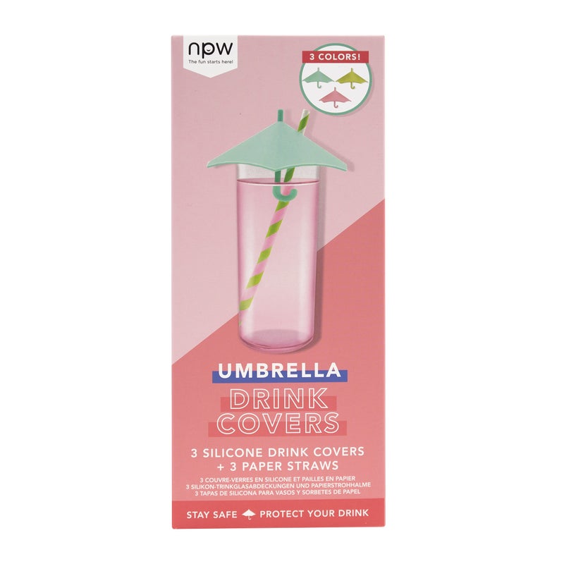 NPW NPW-USA Happy Hour Cocktail Umbrella Drink Covers, 3-Count  - Image 1