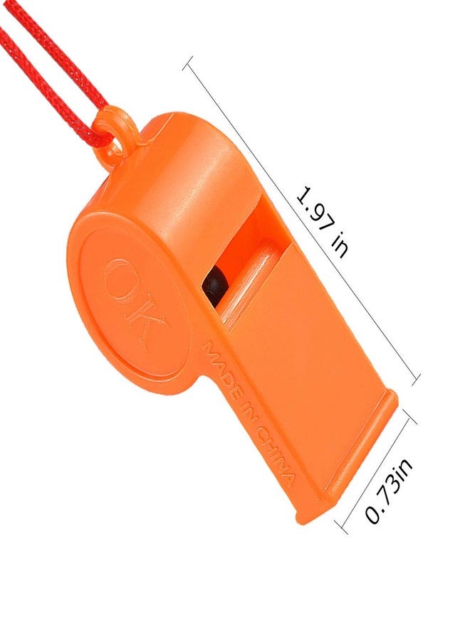 WSYUB 72Pcs Plastic Whistles, Bulk Whistles, Training Sports Whistles with Lanyard, Loud Toys Whistles for Kids Christmas Birthday Party Goody Bag Fillers Games Survival Emergency, 5 Brilliant Colors - Image 2