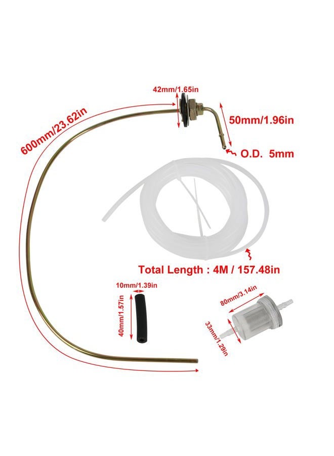Copgge Diesel Heater Fuel Tank Standpipe Parking Heater Fuel Standpipe Pick Up Fuel Hose Clip Fits for Webasto Air Top 2000 S ST STC Thermo Top Water Heaters 650mm x 5mm (Fuel Stand Pipe with Hose) - Image 2