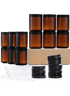 Thick Amber Round Glass Jars with 12 Metal   Plastic Lids Pack of 12 8oz - pzsku/ZA6FA75B00B9F8A785A6BZ/45/_/1692446332/f6e6cf79-17fb-492c-a883-7905d68cac75