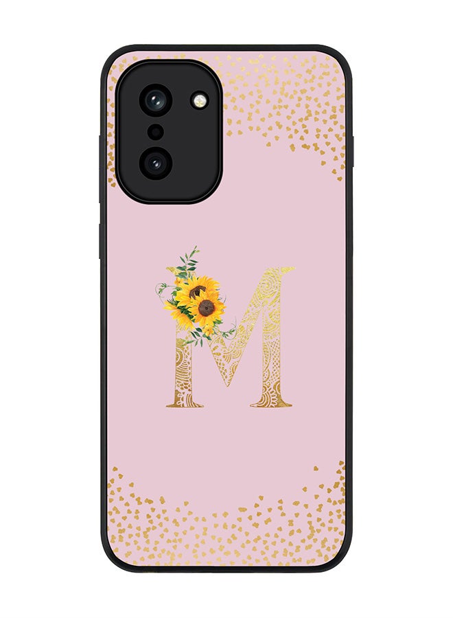 For OnePlus 15R Case,Slim fit Camera Protection, Shockproof Thin Phone cover  - Custom Floral Monogram - M  (Pink )
