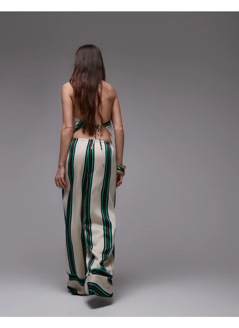 توب شوب Co-Ord Mid Rise Deep Cuff Satin Trouser