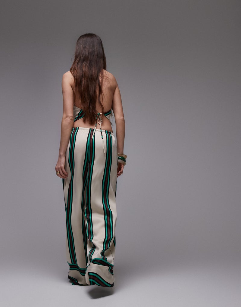 TOPSHOP Co-Ord Mid Rise Deep Cuff Satin Trouser  - Image 2