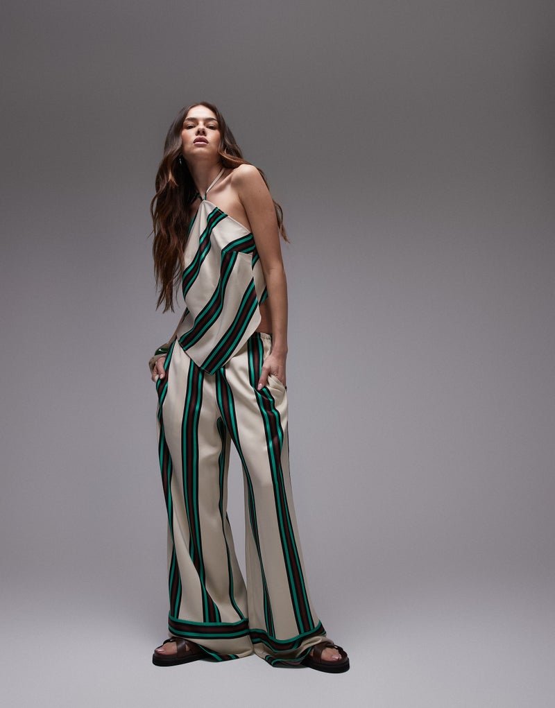 TOPSHOP Co-Ord Mid Rise Deep Cuff Satin Trouser  - Image 5