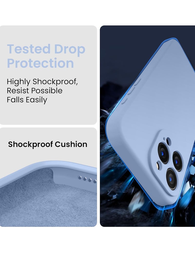 ELTRAZONE Designed for iPhone 15 Pro Max Case, Silicone Upgraded [Camera Protection] for iPhone 15 ProMax Case with [2 Screen Protectors], Anti-Scratch Microfiber Lining, 6.7 inch, Light Blue - Image 4