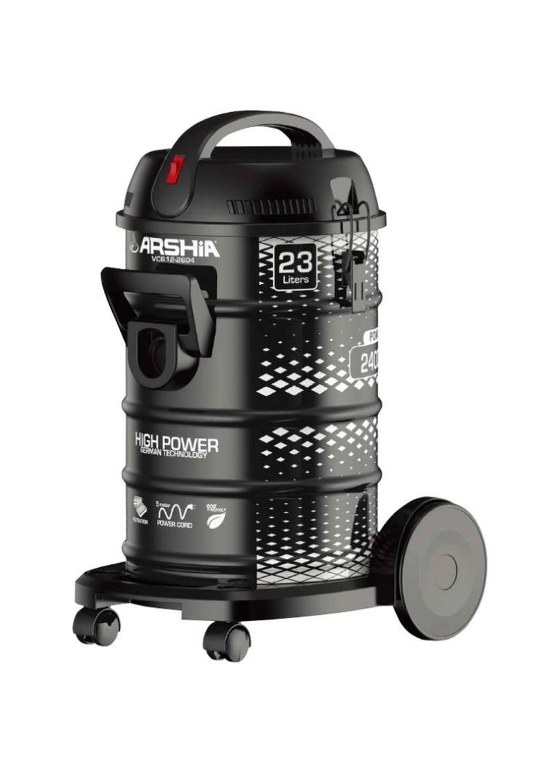 Arshia Drum Vacuum Cleaner 23L Black