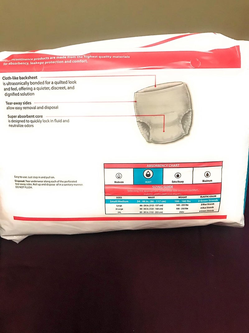 Cardinal 16053101 Sure Care Plus Adult Heavy Absorbent Underwear White Medium Pack of 20 - Image 2