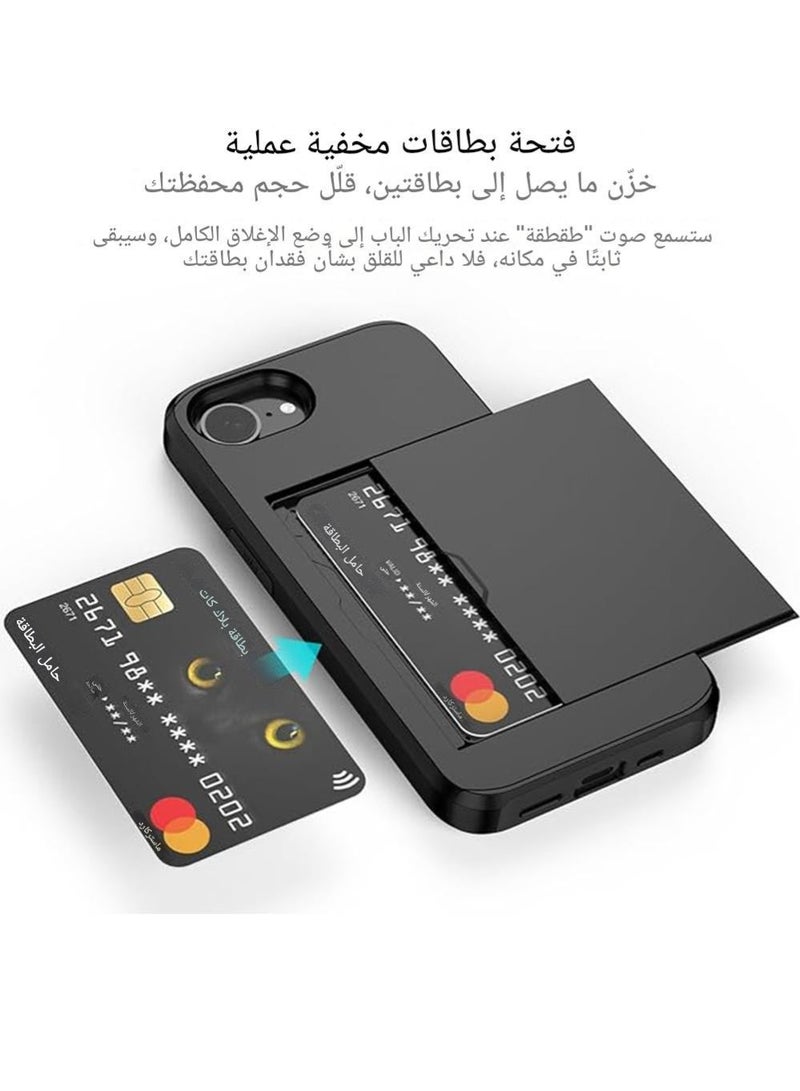 WRISTWISE iPhone 16e Case with Card Holder, Dual Layer Heavy Duty Protective Hidden Card Slot Slim Wallet Cover - Exclusively for iPhone 16e (6.1 inch) - Image 3