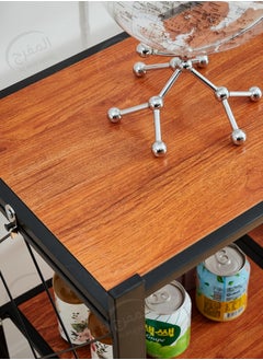 ALMUFARREJ Coffee Corner Table, Side Table, Bookcase with 5 Wood Shelves Meet All Your Needs  - Image 3