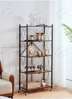 ALMUFARREJ Coffee Corner Table, Side Table, Bookcase with 5 Wood Shelves Meet All Your Needs  - Image 2