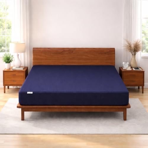 MY ARMOR Waterproof Soft Mattress Cover Twin Size 72x60 Inch, Quilted Cotton Cover, Breathable Noiseless Ultra Soft Bed Protector with Elastic Skirting (6x5 ft, Twin) – Navy Blue - Image 2
