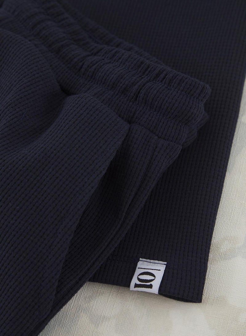 trendyol Indigo Oversize/Wide Cut Textured Tracksuit Set Tmnss25Em00010 - Image 2