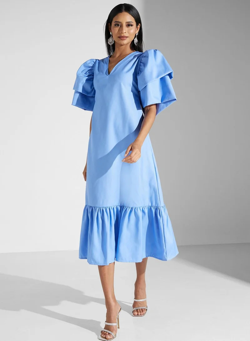 SINOIR Puff Sleeve Dress