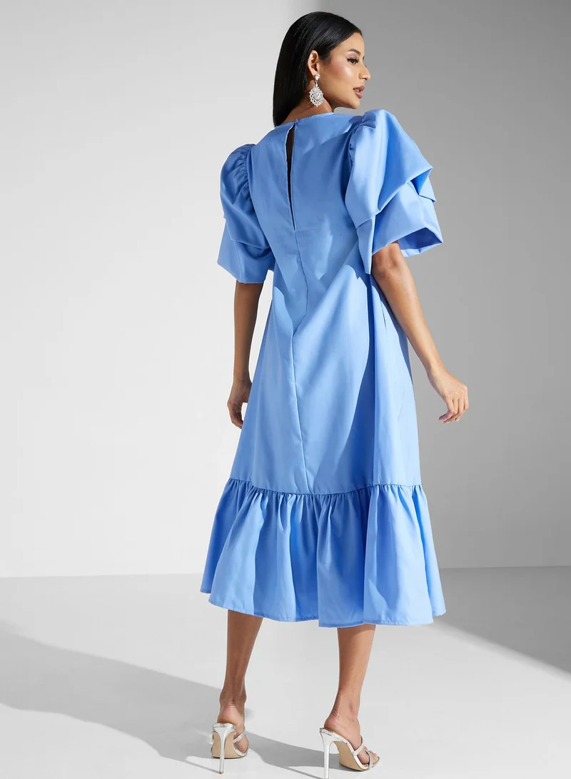 SINOIR Puff Sleeve Dress