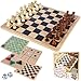 Glintoper 5in1 Wooden Board Game with 2 Reversible Boards for Chess Checkers Chinese Checkers Snakes and Ladders Tic Tac Toe Tabletop Combo Classic Portable Board Games for Kids to Adult - Image 2